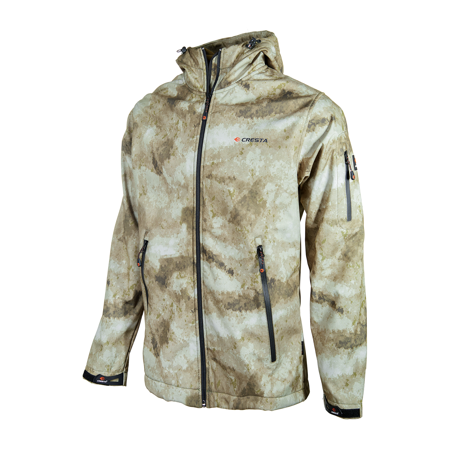 Tie-Dye Printed Hooded Softshell Jacket