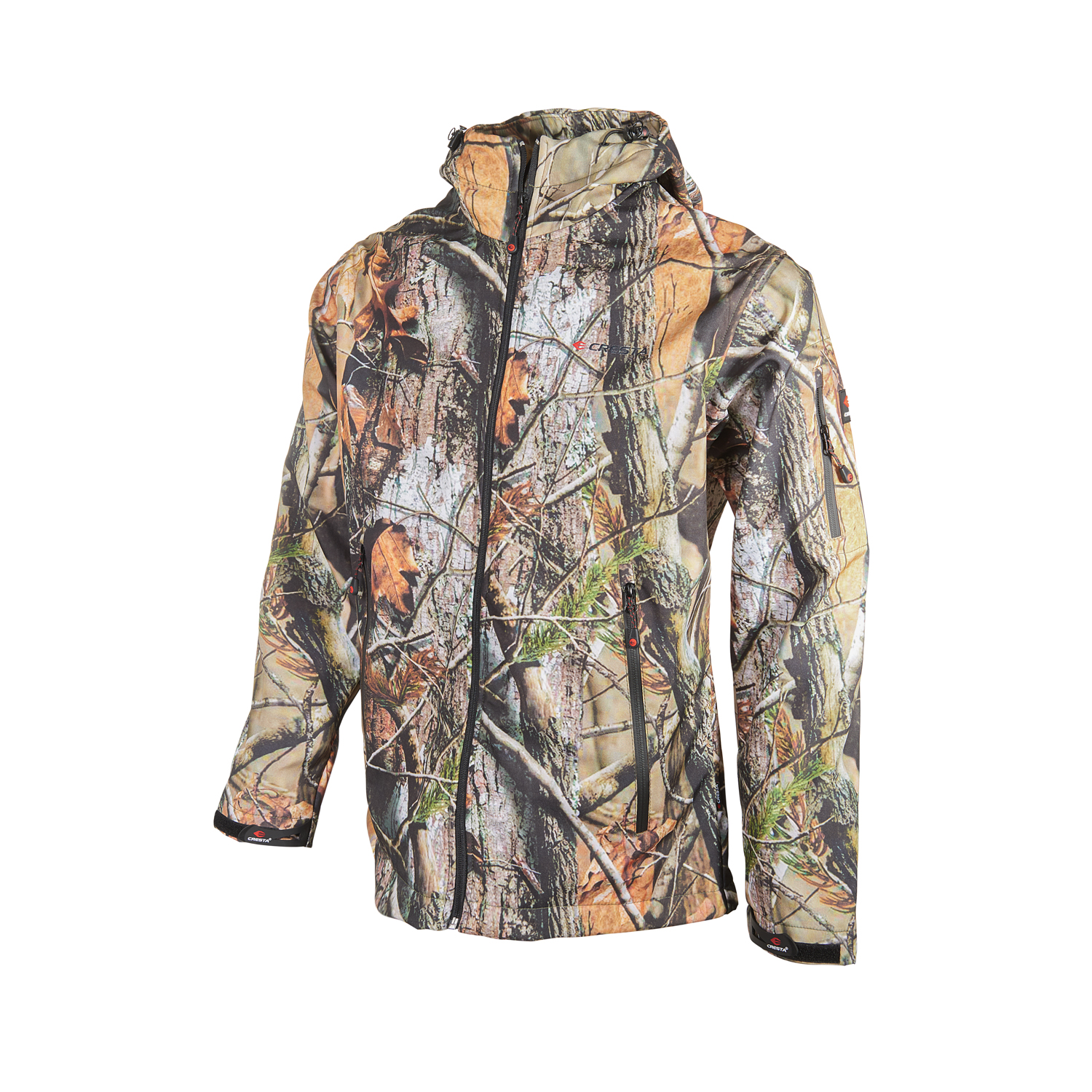 Tree Printed Hooded Softshell Jacket