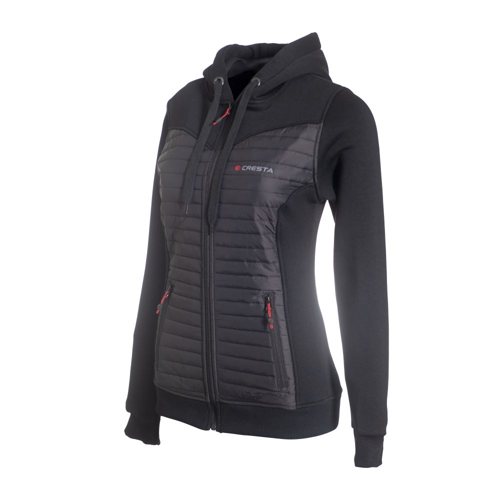 Kapitone Kaplamalı Tam Fermuarlı Kapüşonlu Kadın Sweatshirt